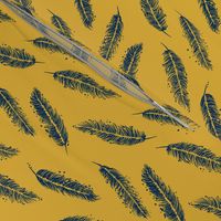 Feathers on Goldenrod