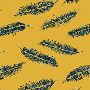 Feathers on Goldenrod