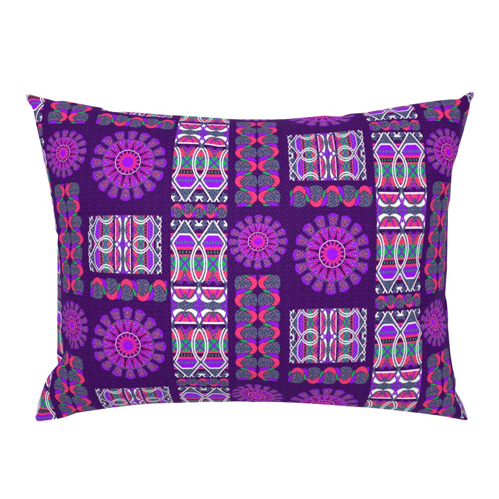 Bohemian Blooming Patch in Purple Pink and Green