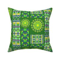 Bohemian Blooming Patch in Green Blue and Yellow