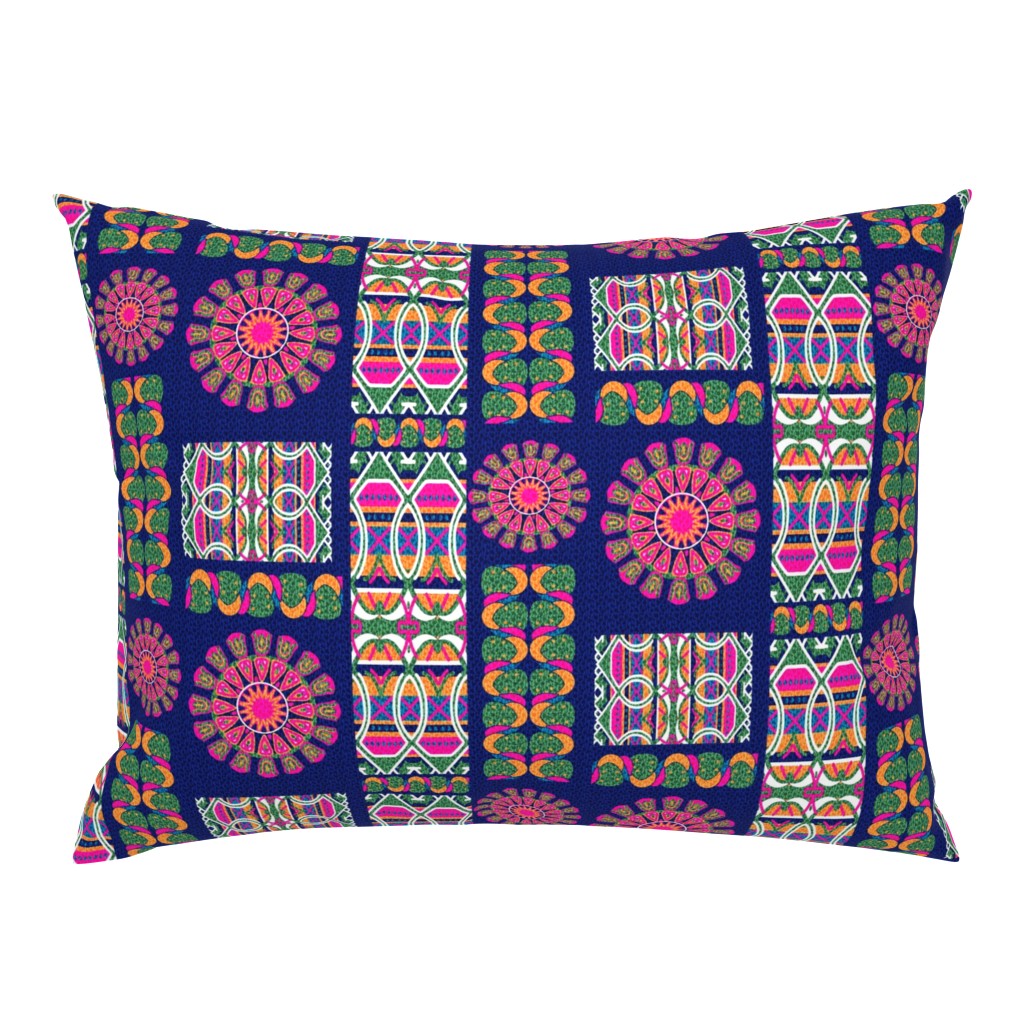 Bohemian Blooming Patch in Pink Blue and Green