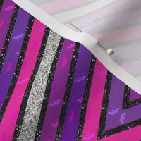 Purple/Pink/Black/Silver Diamond Stripes Glitter bats