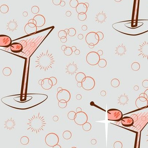 Pink and grey cocktails and bubbles
