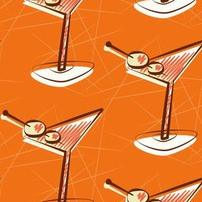 Orange mid-century martinis