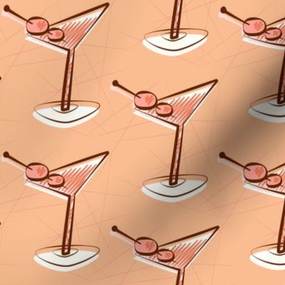 Pink mid-century martinis