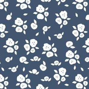 farmhouse floral- navy blue and white