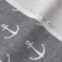 anchors on grey - nautical - LAD19
