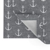 anchors on grey - nautical - LAD19