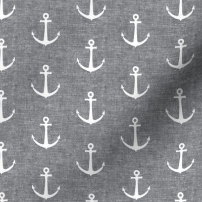 anchors on grey - nautical - LAD19