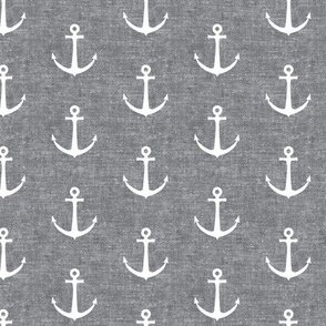 anchors on grey - nautical - LAD19