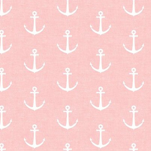 anchors on pink - nautical - LAD19