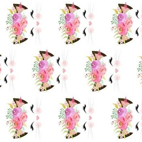 Fancy Cat – Pink, Blush, Lavender Flowers ROTATED #1