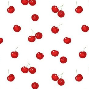 Red Cherries on white