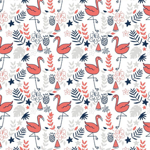 flamingo dance in coral