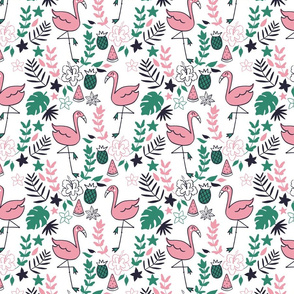 flamingo dance in green