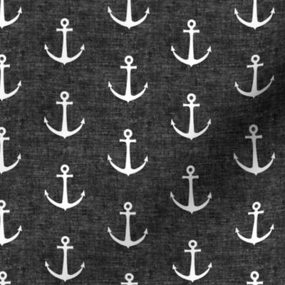 anchors on black - nautical - LAD19