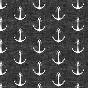 anchors on black - nautical - LAD19