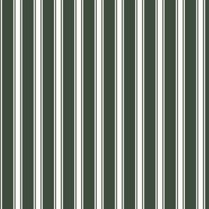 Ticking Stripe Dark: Deep Forest & Dusty Cream