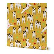 Parson / Jack Russell Terriers dogs with heart / Goldenrod