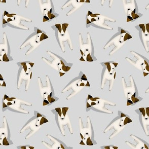 Jack Russell Terriers pattern light gray 