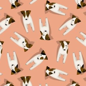 Jack Russell Terriers pattern peach 