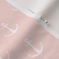 anchors on soft pink - nautical - LAD19