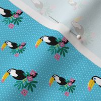 Toucan Floral Jungle light blue dot (mini)