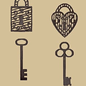 Unlock / Old Keys & Padlocks / Antique Large   