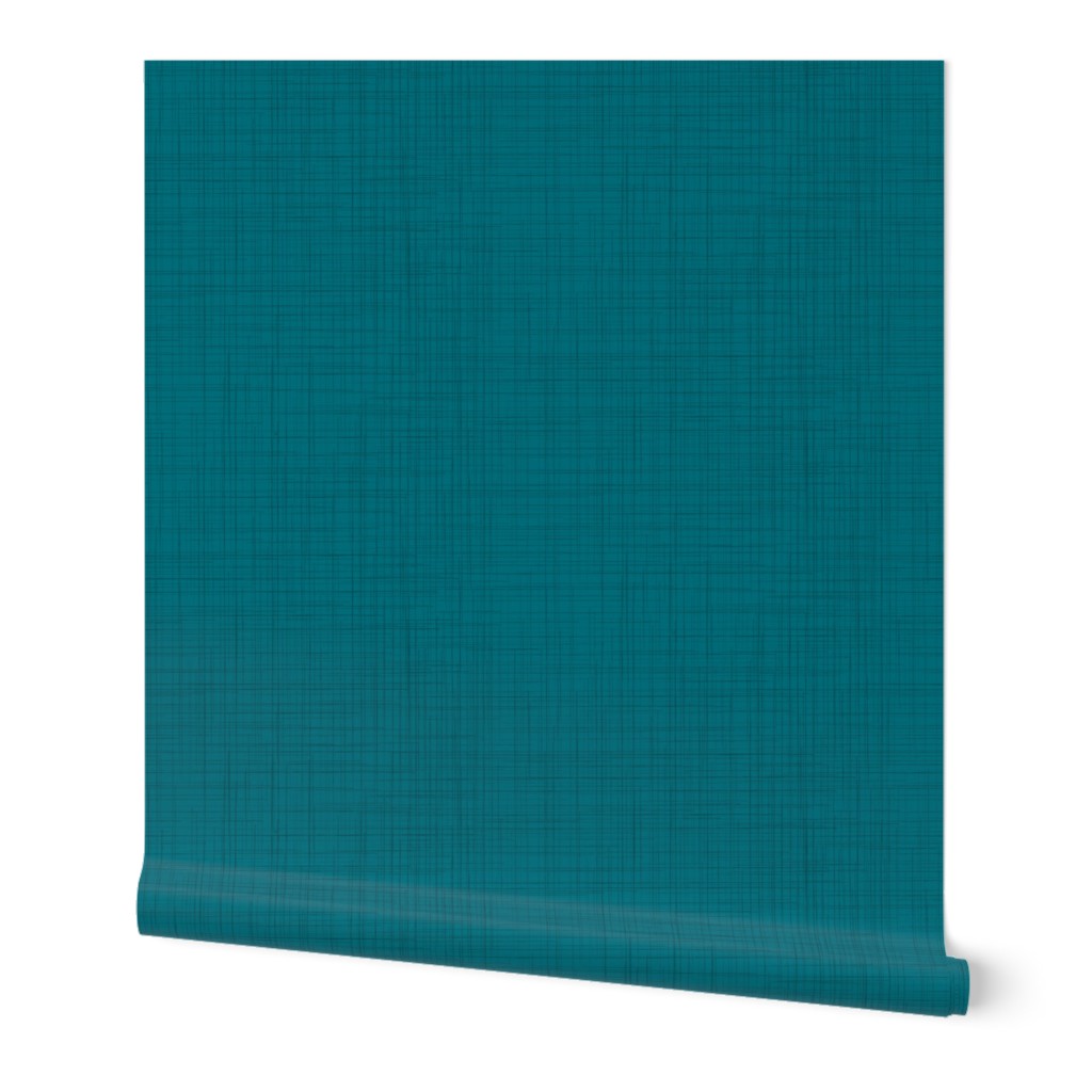 19-02W Blue Green Teal Linen Texture Solid