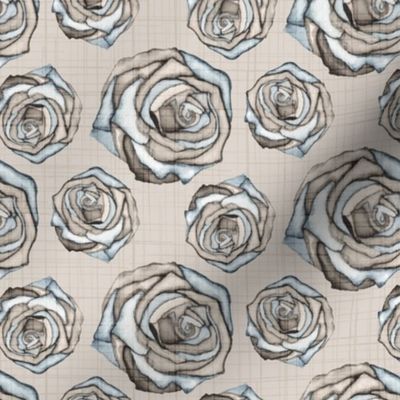 19-02J Rose Watercolor Neutral Tan Blue Taupe _ Miss Chiff Designs 