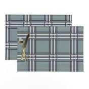 Sapphire Blue Silver, Taupe plaid on Aqua