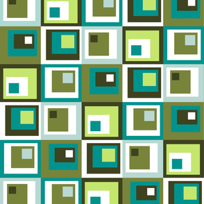 19-02H Modern Abstract Whole Cloth Cheater Quilt Brown Green Blue _ Miss Chiff Designs 
