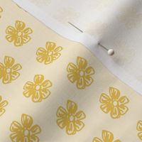 Yellow Flower Doodle on Cream