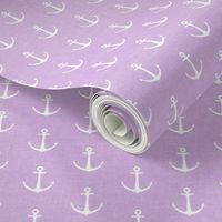 anchors on purple - nautical - LAD19