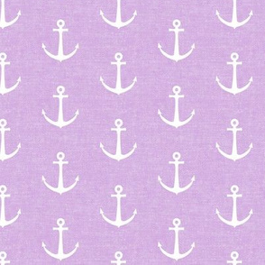 anchors on purple - nautical - LAD19
