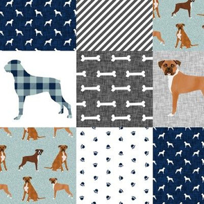 SMALL - boxer pet quilt b dog breed nursery cheater quilt wholecloth