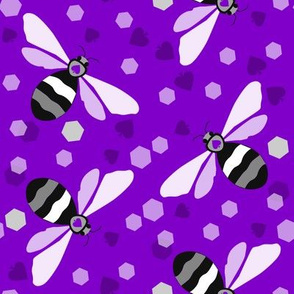 Lg. Ace Bees on Vivid Purple