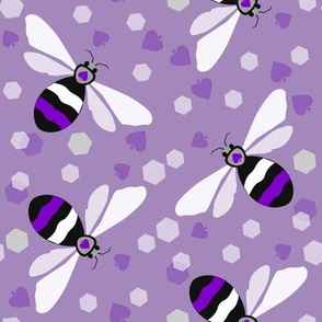 Lg. Ace Bees on Pale Purple