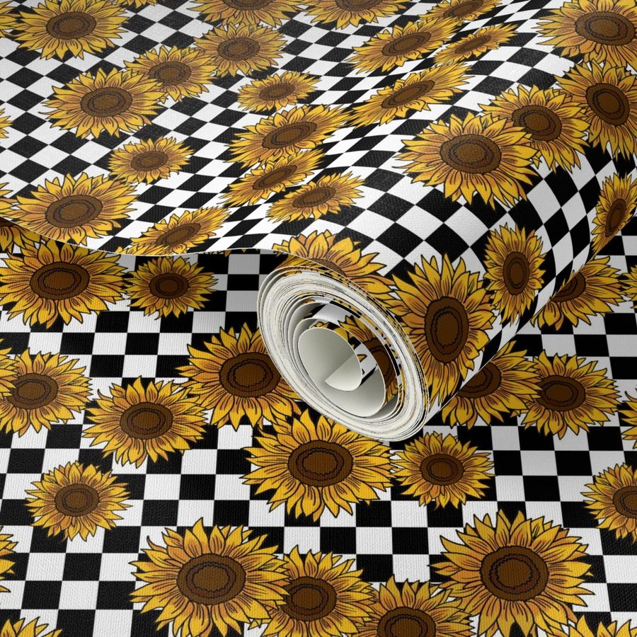 Checkered sunflowers best sale