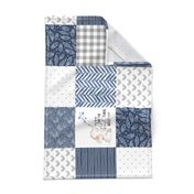 Elephant//You are the best thing about me//Navy - Wholecloth Cheater Quilt - Rotated 