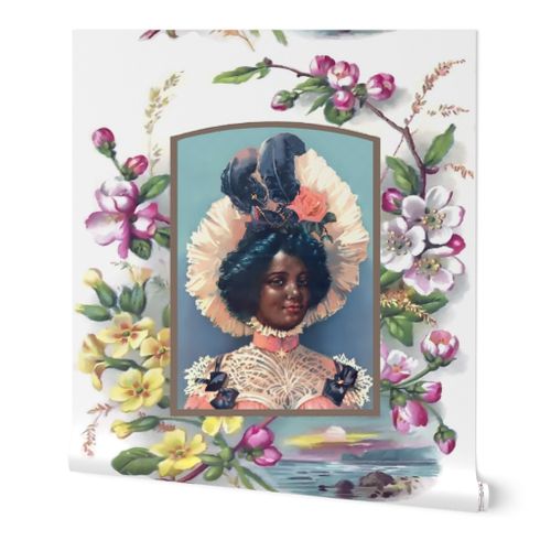 2 young black woman lady african descent Wallpaper | Spoonflower