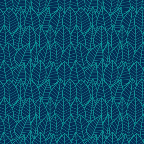 Botanical Leaves in Blue