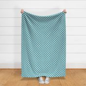 Teal and White Checkers