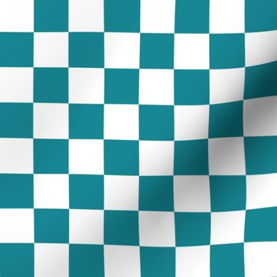 Teal and White Checkers