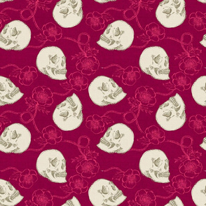 Skulls and Anemones {Claret}