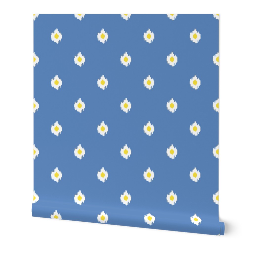 8" Blue White and Yellow Mix and Match Print