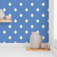 8" Blue White and Yellow Mix and Match Print