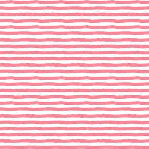 4" Bright Pink and White Stripes