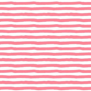 8" Bright Pink and White Stripes