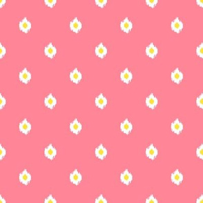 8" Bright Pink White and Yellow Print Mix and Match